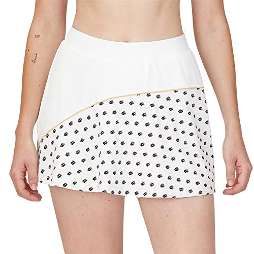 Fila Wild Card Flirt Skirt for Women - White/Rattan/Dusk Blue | Tennis Skirt with Built-in Shorts | Perfect for Sports, Gym, and Casual Wear