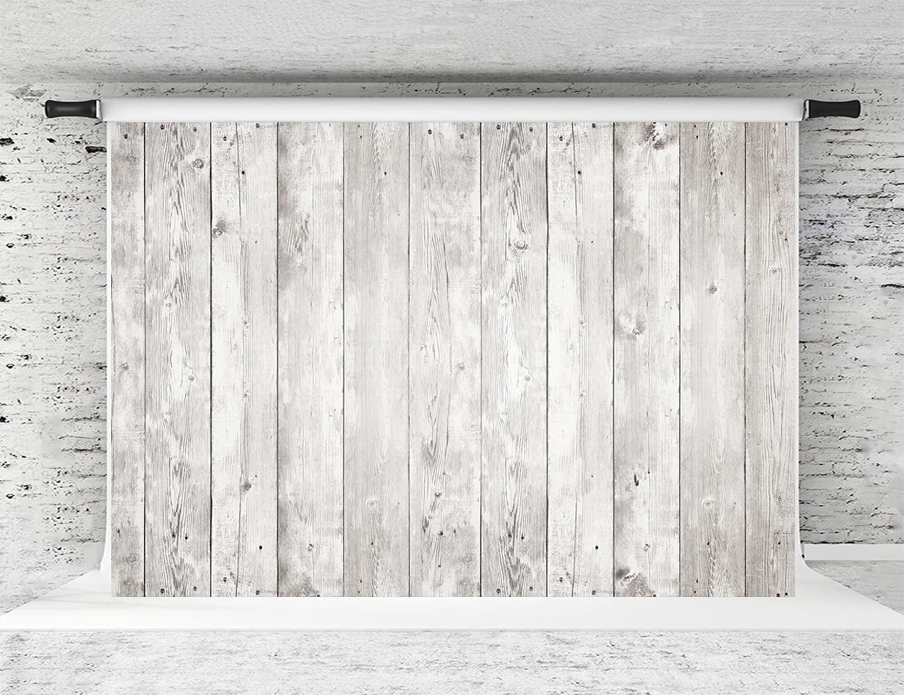 7x5ft Retro Wood Photography Backdrop - Collapsible White Wooden Background for Portrait, Newborn, and Family Photo Shoots | Perfect for Studios, Events, and Home Decor