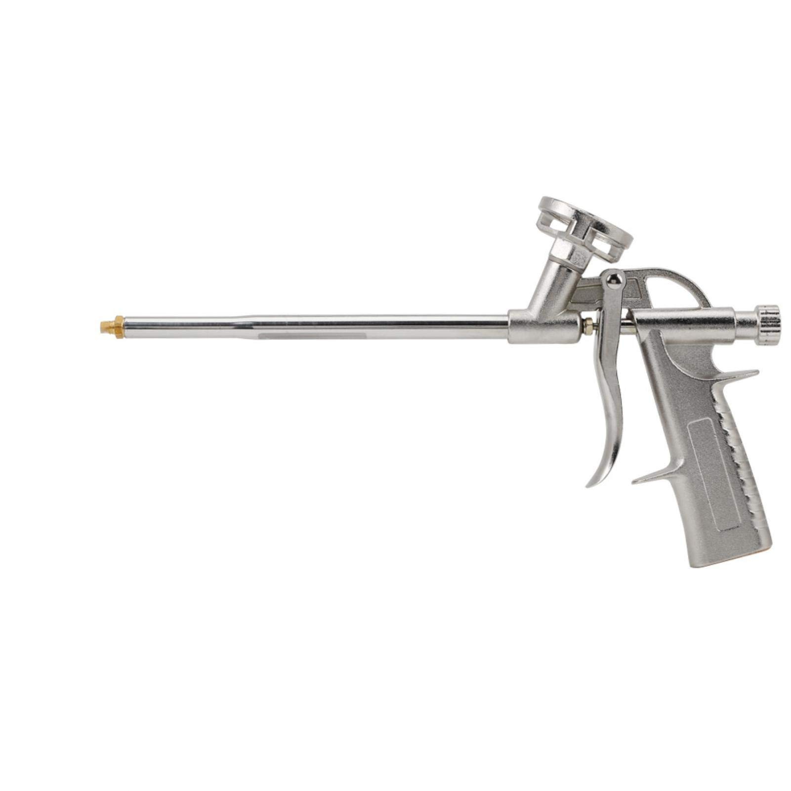 Professional Stainless Steel Hand Foam Caulking Gun - Precise Flow Control for PU Expanding Foam, Sealants & Adhesives - Ideal for Construction, DIY Home Repairs & Automotive Applications