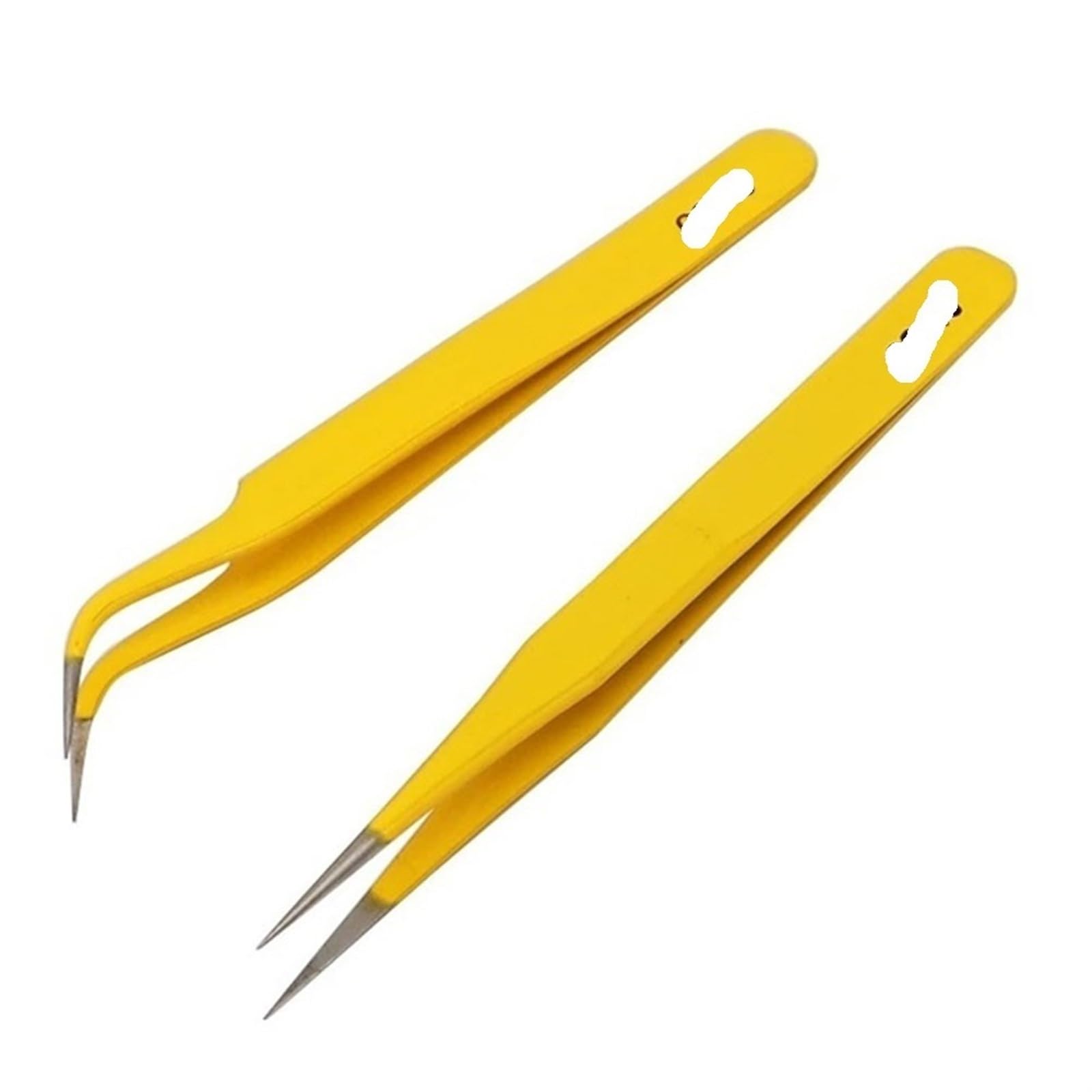 Precision Hair Removal Tweezers Set - Stainless Steel Slanted & Pointed Tweezers for Eyebrows, Splinters & Electronics Repair - Perfect for DIY Beauty, First Aid Kits & Soldering Crafts