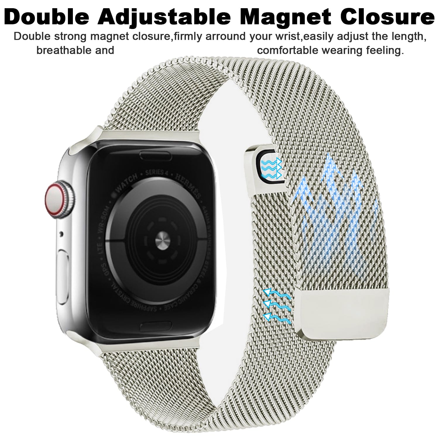 2-in-1 Stainless Steel Magnetic Loop Band & TPU Bumper Case for Apple Watch Ultra/SE/Series 9/8/7/6/5/4/3/2/1 - Durable Replacement Strap for Men & Women - Perfect for Workouts, Daily Wear & Outdoor Activities