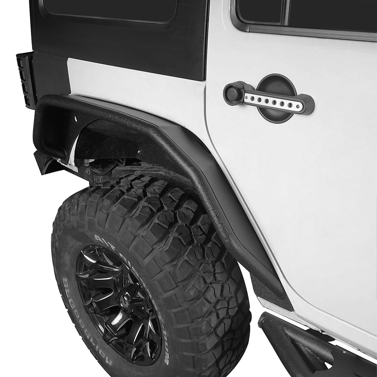Jeep Wrangler JK & Unlimited 2007-2018 Tubular Fender Flares Front & Rear Set - Heavy Duty Wheel Armor Mud Guards for Off-Road Protection | Perfect for Rock Crawling, Trail Riding & Mud Adventures