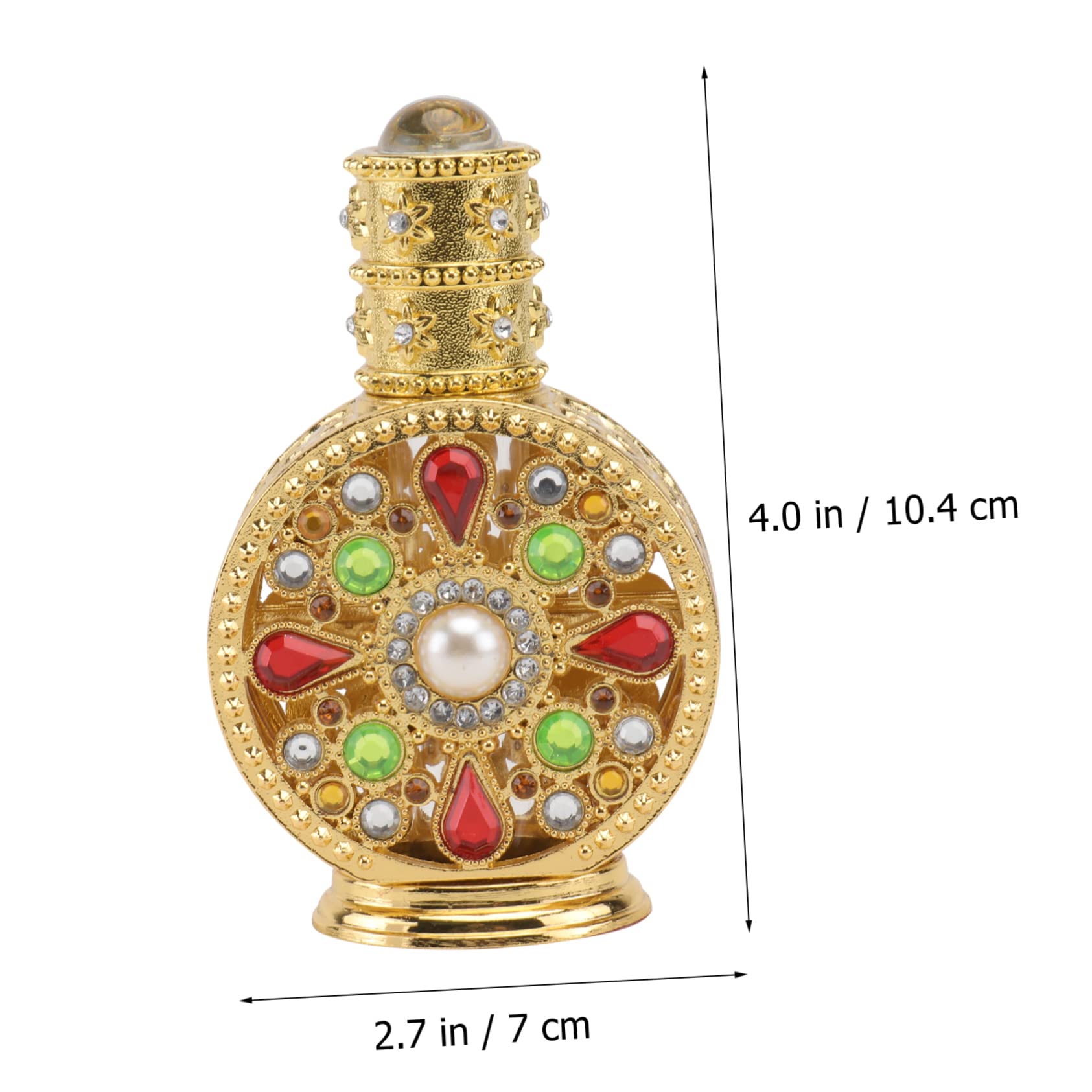 FRCOLOR 12ml Empty Perfume Oil Bottles with Diamond Inlay - Travel Size Refillable Perfume Containers for Business Travel, Gym, Purse & Gift Giving