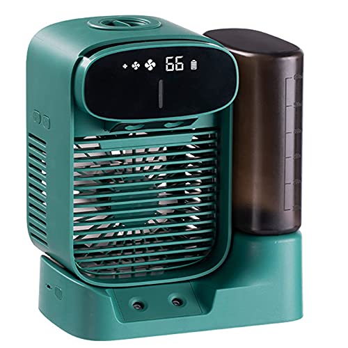 Portable Air Conditioner Fan - 3 Speed Personal Evaporative Cooler, Mini Desktop Water Cooling Fan for Home, Office & Outdoor Use | Compact & Energy Efficient | Perfect for Bedroom, Workspace, Camping & Travel (Green)