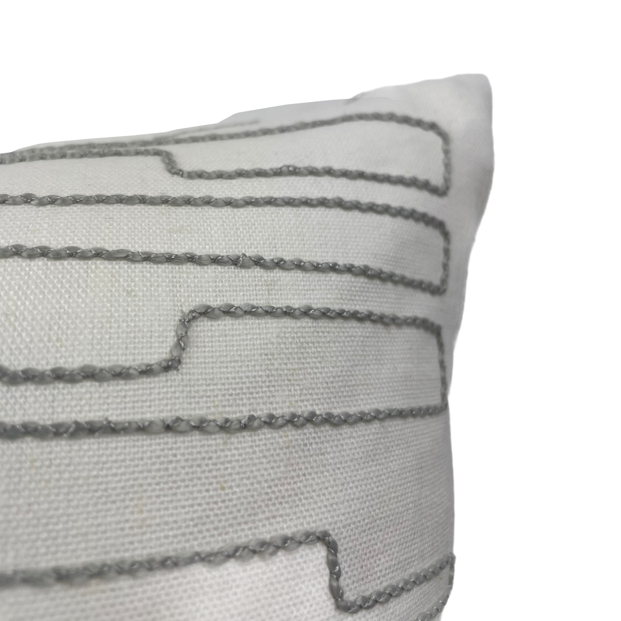 Yori Silver String Throw Pillow 17x17 - Soft Decorative Cushion for Sofa, Bed & Living Room - Modern Home Decor Accent