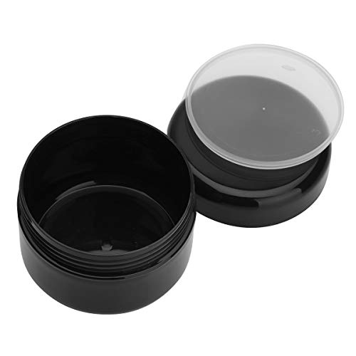 CHICTRY 10Pcs 100g Black Plastic Cosmetic Jars with Inner Liners & Dome Lids - Empty Refillable Face Cream Containers for Lotion, Makeup & Skincare Samples | Perfect for DIY Beauty Products, Travel & Salon Use