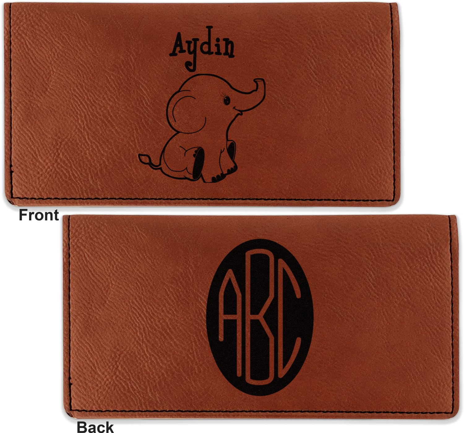 Personalized Safari Leatherette Checkbook Holder - Double Sided Custom Wallet for Men & Women - Perfect for Travel, Business & Everyday Use