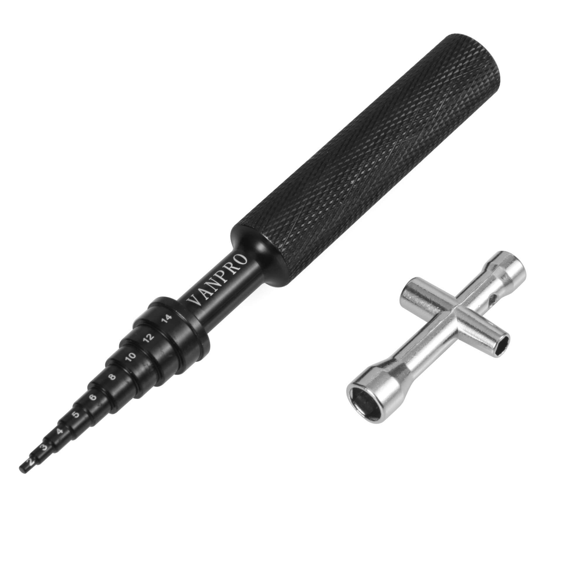 VanPro Skateboard Bearing Tool Set - Aluminum RC Ball Bearing Driver & Removal Tool for Electric Skateboard Maintenance - Perfect for DIY Skateboard Repair & RC Model Bearing Installation (Black) - Essential for Skateboard Enthusiasts & RC Hobbyists