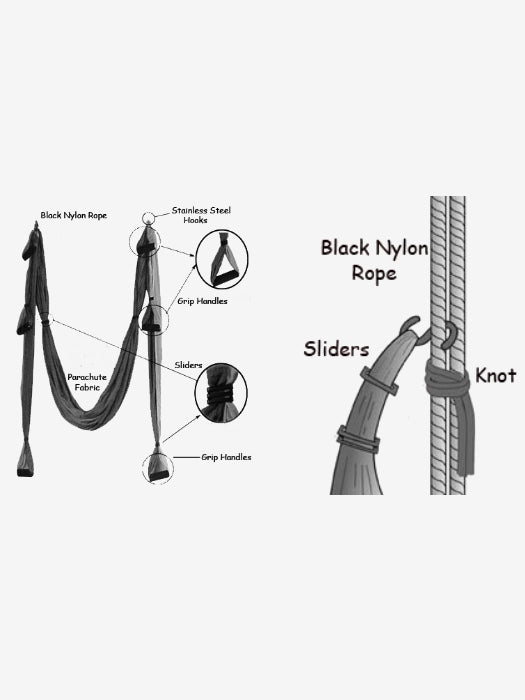 Aerial Yoga Swing for Home & Studio - Anti-Gravity Yoga Hammock with Heavy Duty Straps - Perfect for Yoga, Pilates, and Fitness Training