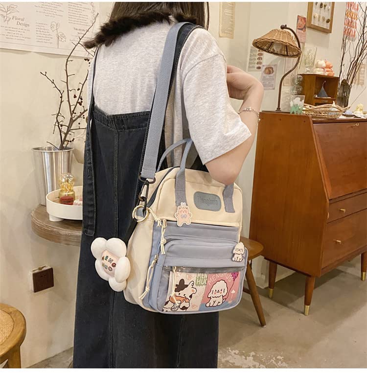 Cute Mini Crossbody Bag for Girls - Kawaii Small Shoulder Purse with Pins & Pendant, Y2K Aesthetic Fashion Accessory | Perfect for School, Travel & Everyday Use