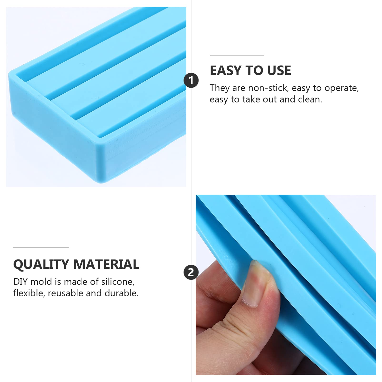 Healifty Silicone Domino Molds for Resin Casting - DIY Epoxy Craft Making Tool with Storage Box | Perfect for Jewelry, Coasters, and Home Decor Projects
