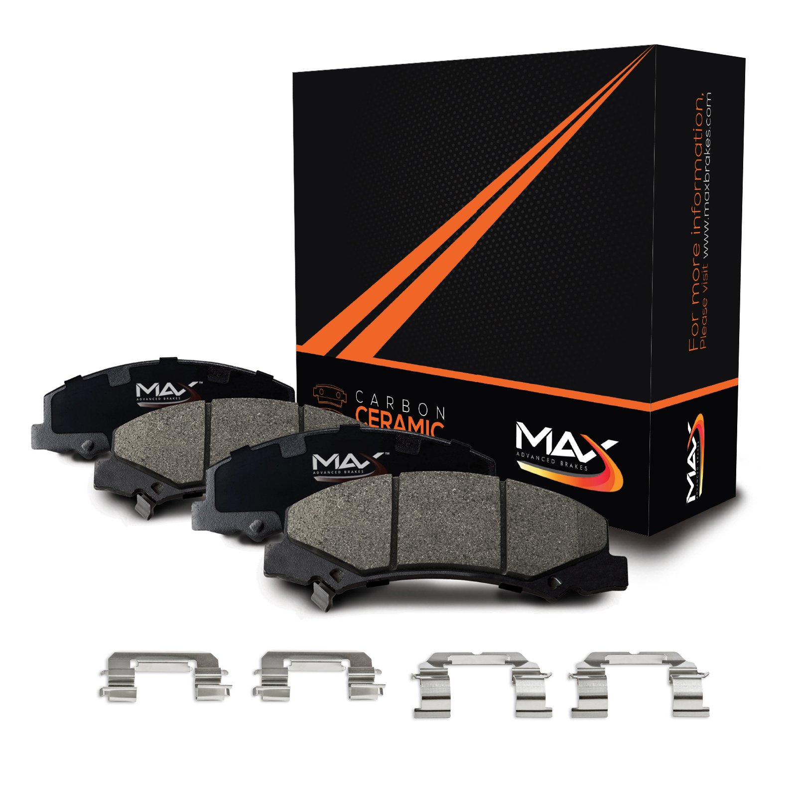 Max Brakes Carbon Ceramic Brake Pads KT248751 - High Performance Braking for Sports Cars & Luxury Vehicles | Perfect for Track Days & Daily Commuting
