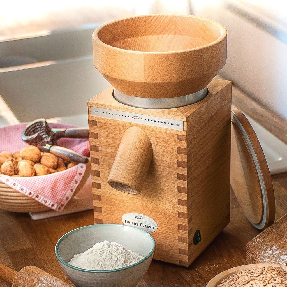 KoMo Fidibus Classic Grain Mill - Electric Flour Grinder for Whole Wheat, Spelt & Rye - Perfect for Home Baking, Bread Making & Healthy Cooking