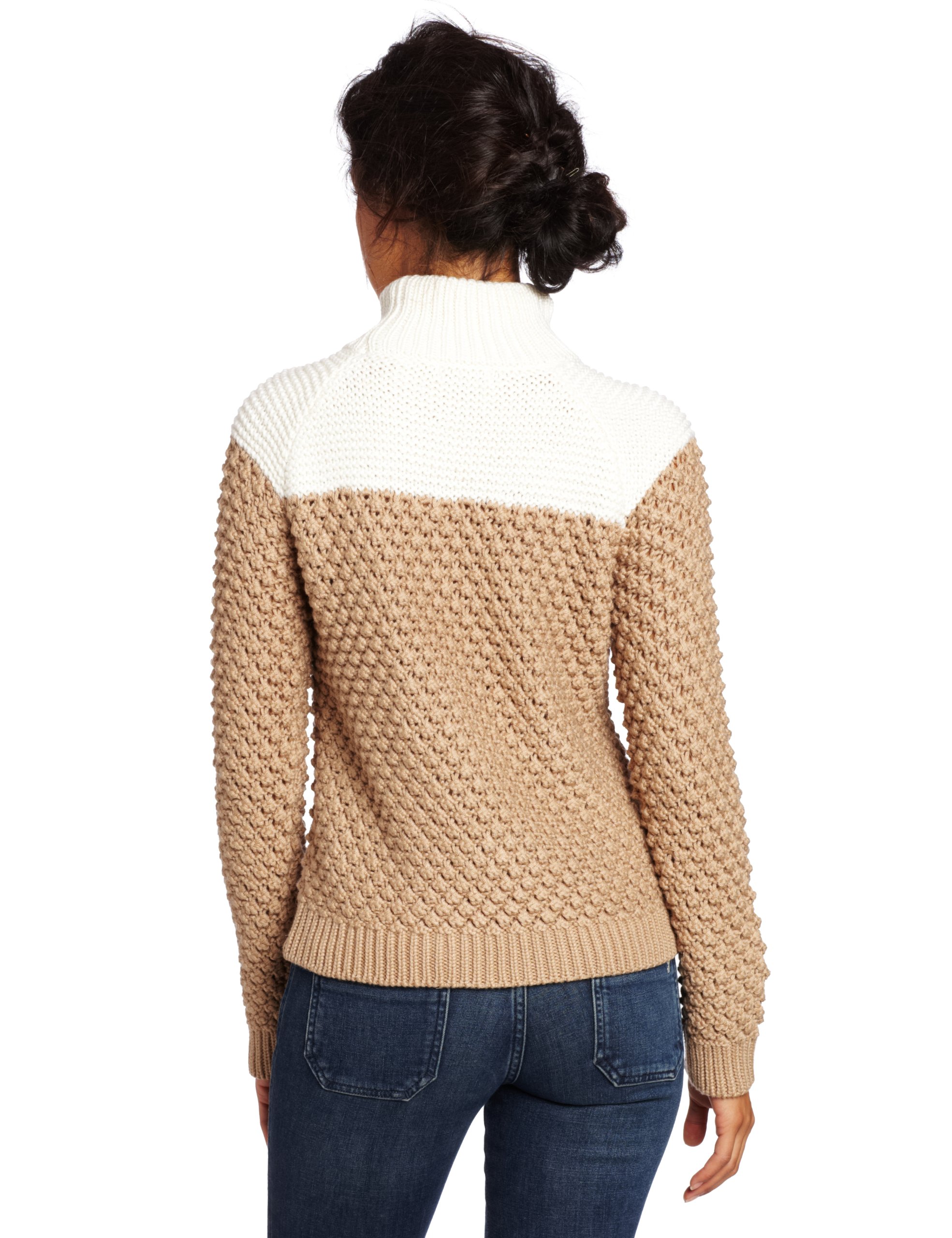 525 America Women's Two Tone Mock Neck Sweater - Soft Knit Pullover for Casual Wear, Office & Fall Layering | Cozy Winter Fashion Top for Women