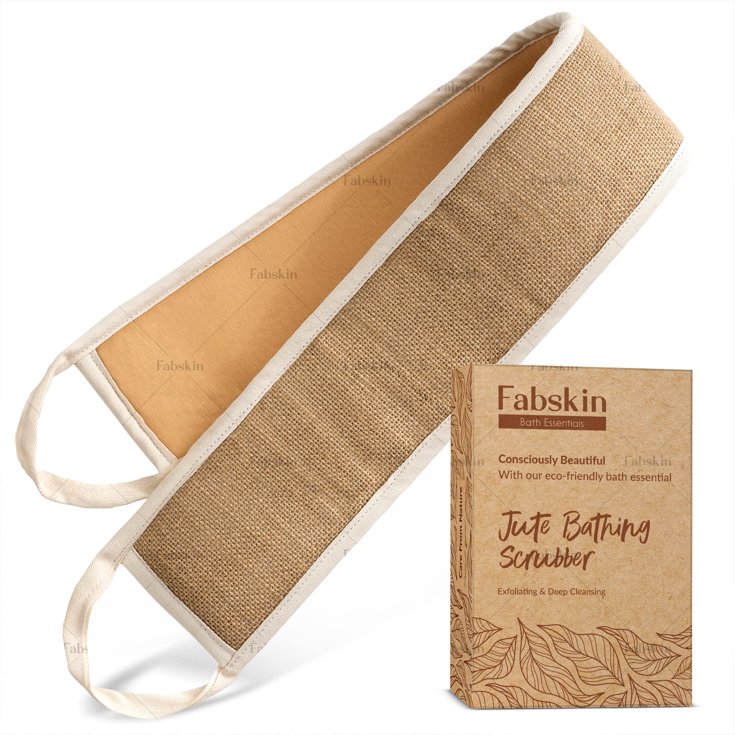 Organic Jute Fabric Body Back Scrubber - Exfoliating & Deep Cleaning Bath Brush for Men & Women | Natural Exfoliator for Shower, Spa & Daily Skin Care | Perfect Back Scratcher & Cleanser for Sensitive Skin