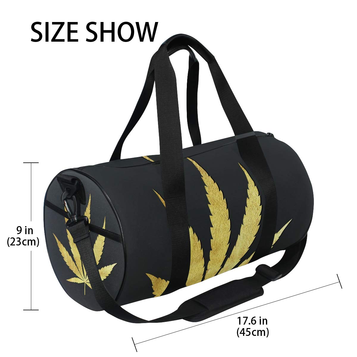 Gym Sports Bag with Marijuana Leaf Print - Durable Travel Duffel Bag for Men & Women - Perfect for Workouts, Travel & Outdoor Activities
