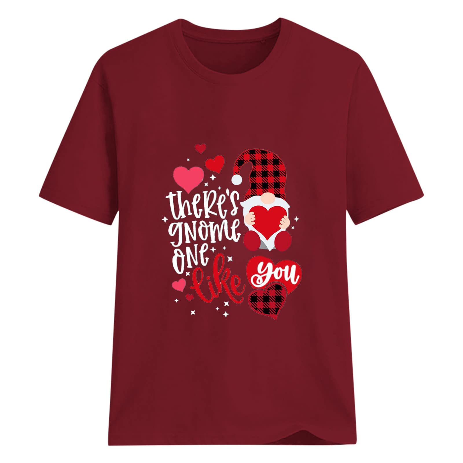Valentine's Day Letter Print Short Sleeve T-Shirt for Women & Teen Girls - Cute Casual Loose Fit Funny Graphic Top for Date Night, Gift Giving & Casual Wear