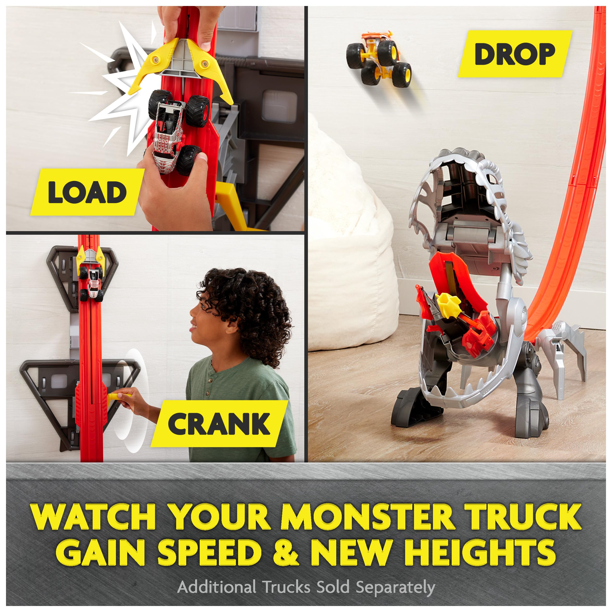 Monster Jam ThunderROARus Drop Playset with Exclusive Monster Truck - 6+ Feet Tall, Lights & Sounds, Dinosaur Toy for Kids Ages 4+ - Perfect for Birthday Gifts, Indoor Play & Monster Truck Battles