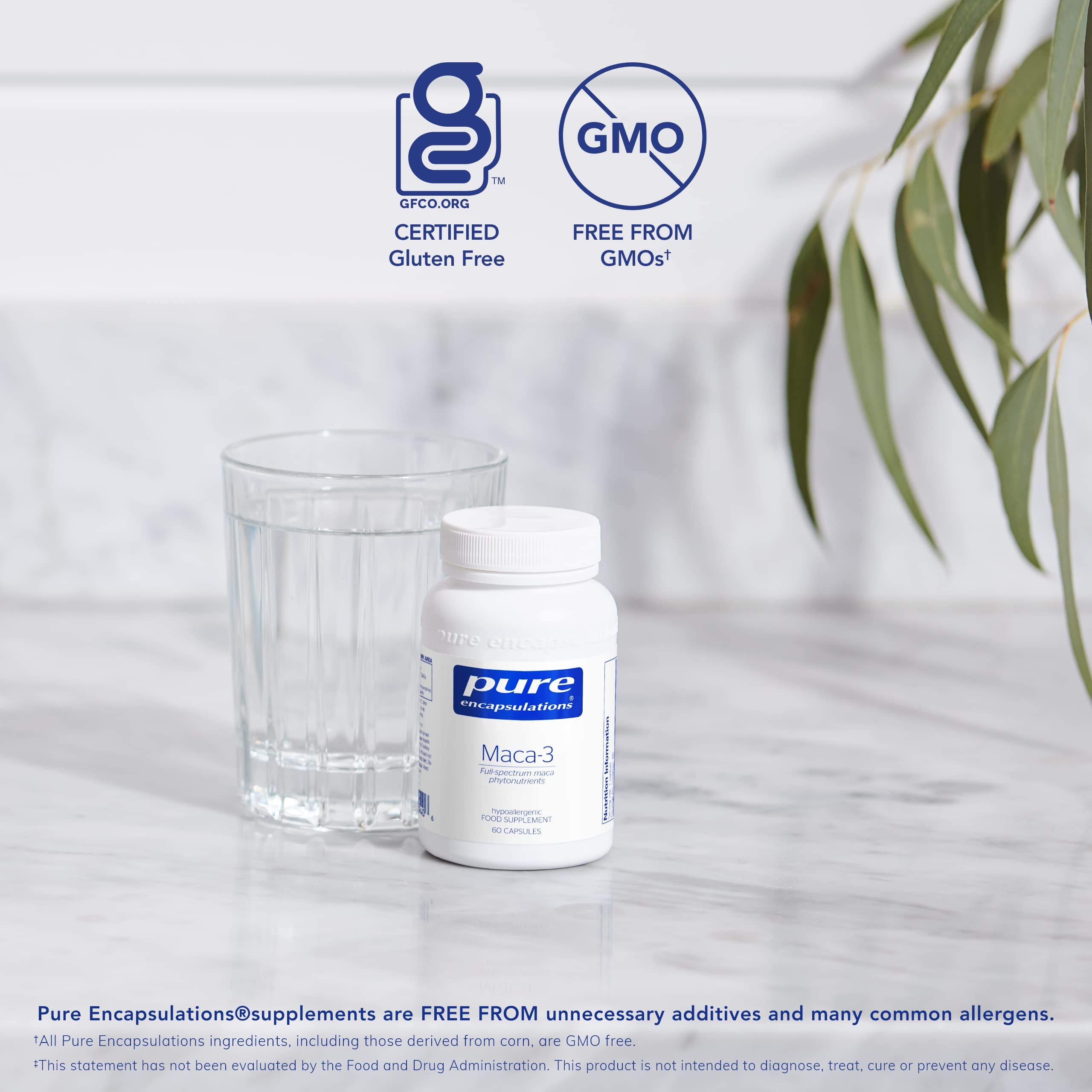 Pure Encapsulations Maca-3 Hypoallergenic Supplement with Glucosinolates, Macamides & Macaenes - 60 Capsules for Energy, Stamina & Hormonal Balance - Vegan & Non-GMO Phytonutrient Support for Active Lifestyles