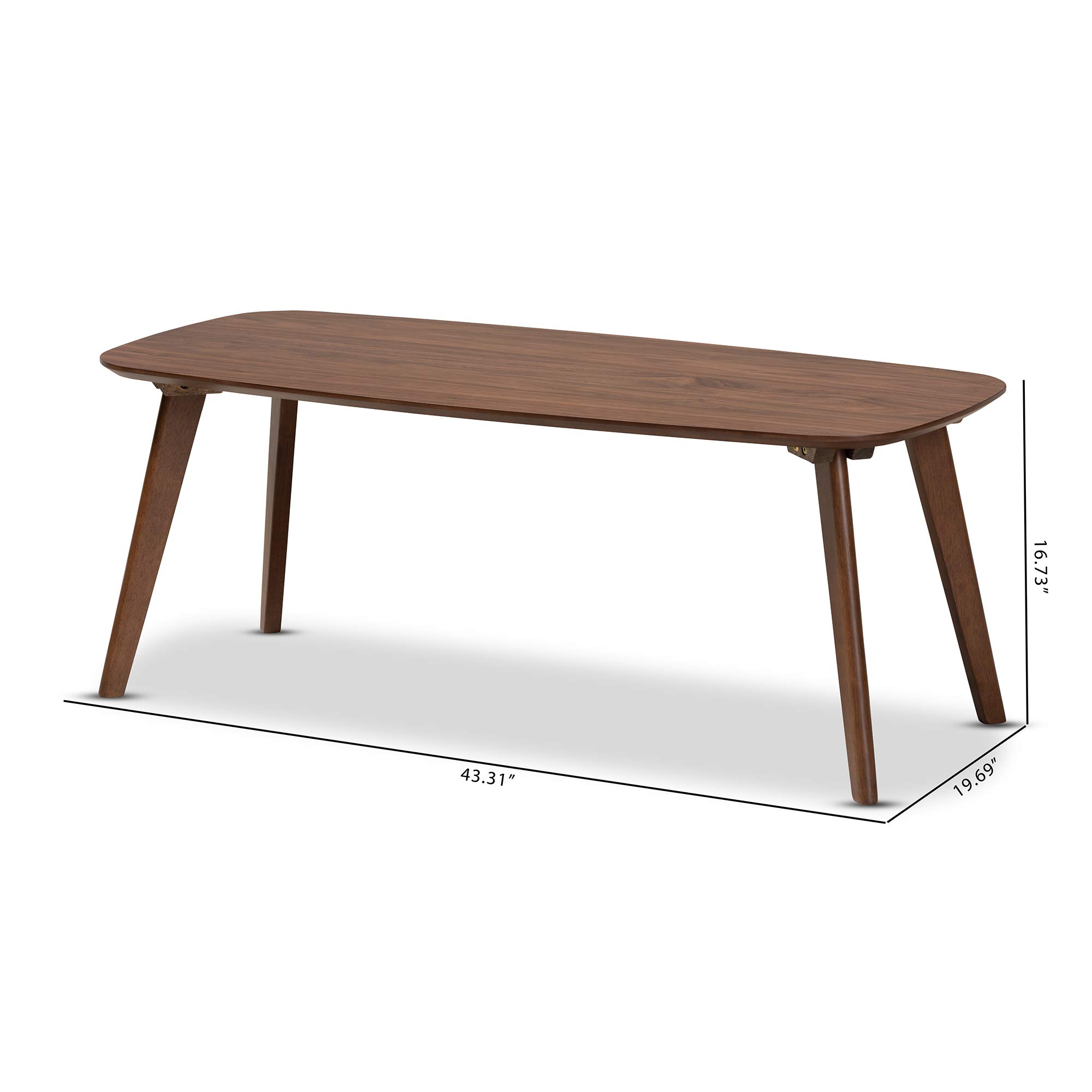 Baxton Studio Modern Walnut Coffee Table - Mid-Century Design for Living Room, Office & Lounge - Perfect for Home Decor & Entertaining