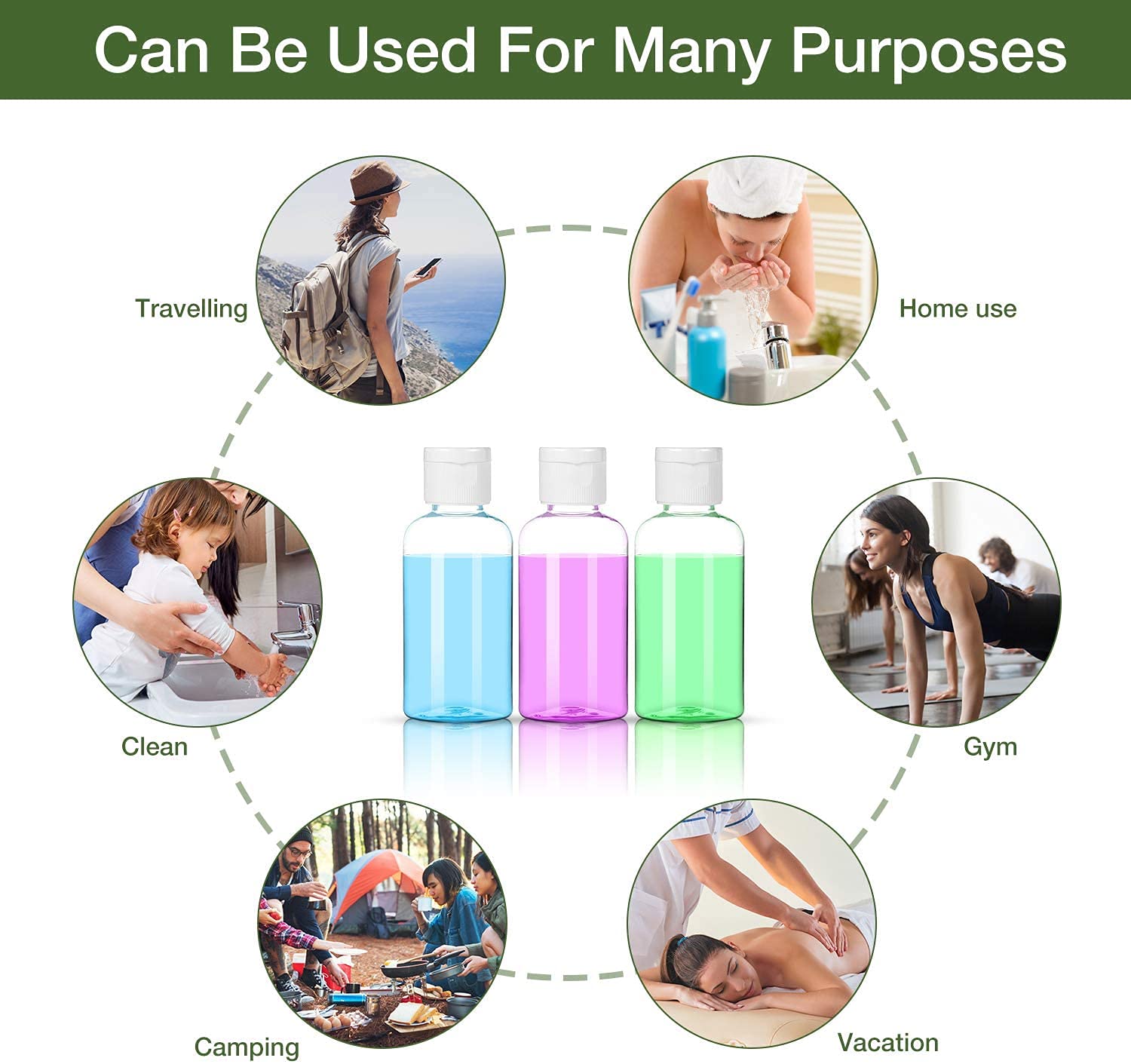 30ml Clear Plastic Refillable Travel Bottles - 6 Pack Leak Proof Squeeze Containers with Flip Cap for Shampoo, Toiletries & Cosmetics | Perfect for Travel, Gym & Home Use