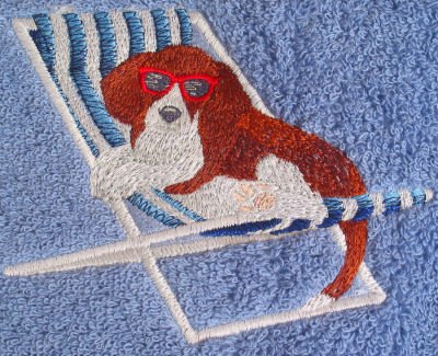 Premium Cotton Bath Towel Set with Embroidered Beagle Design - Soft, Absorbent Beach & Bath Towels for Spa, Pool, Vacation & Home Use