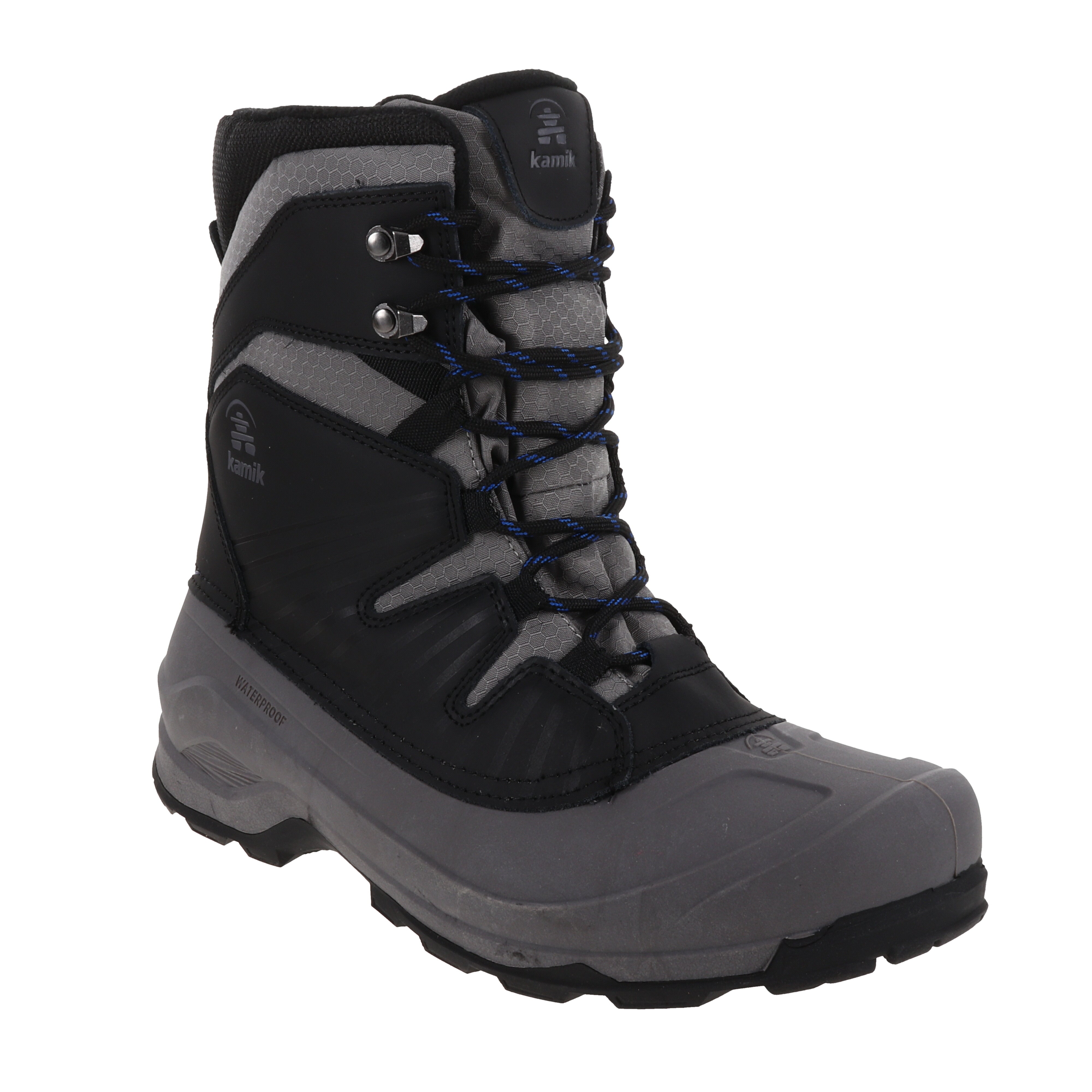 Kamik Iceland Black & Grey Men's Winter Boots - Waterproof Snow Boots for Hiking, Walking & Outdoor Activities in Cold Weather