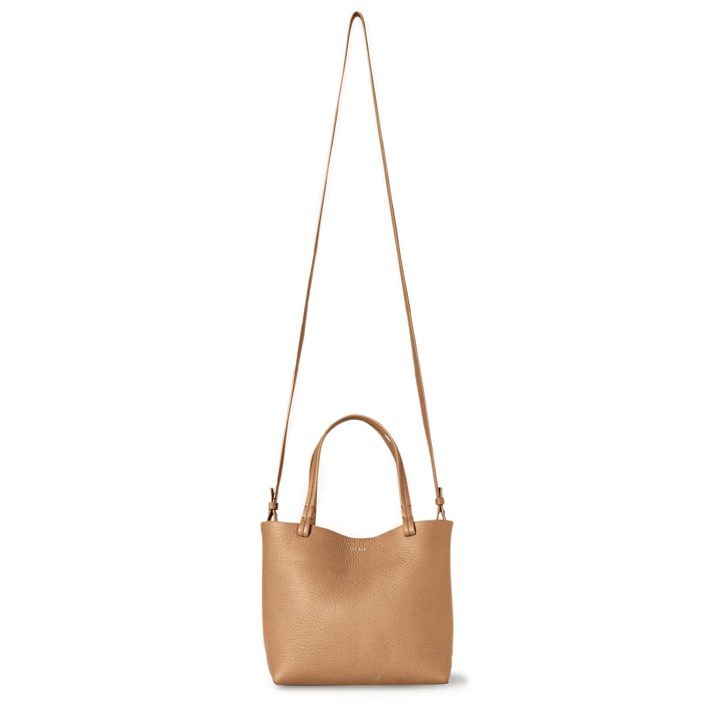 Premium Small Grain Leather Park Tote Bag in Cinnamon Brown - Perfect for Work, Travel & Everyday Use