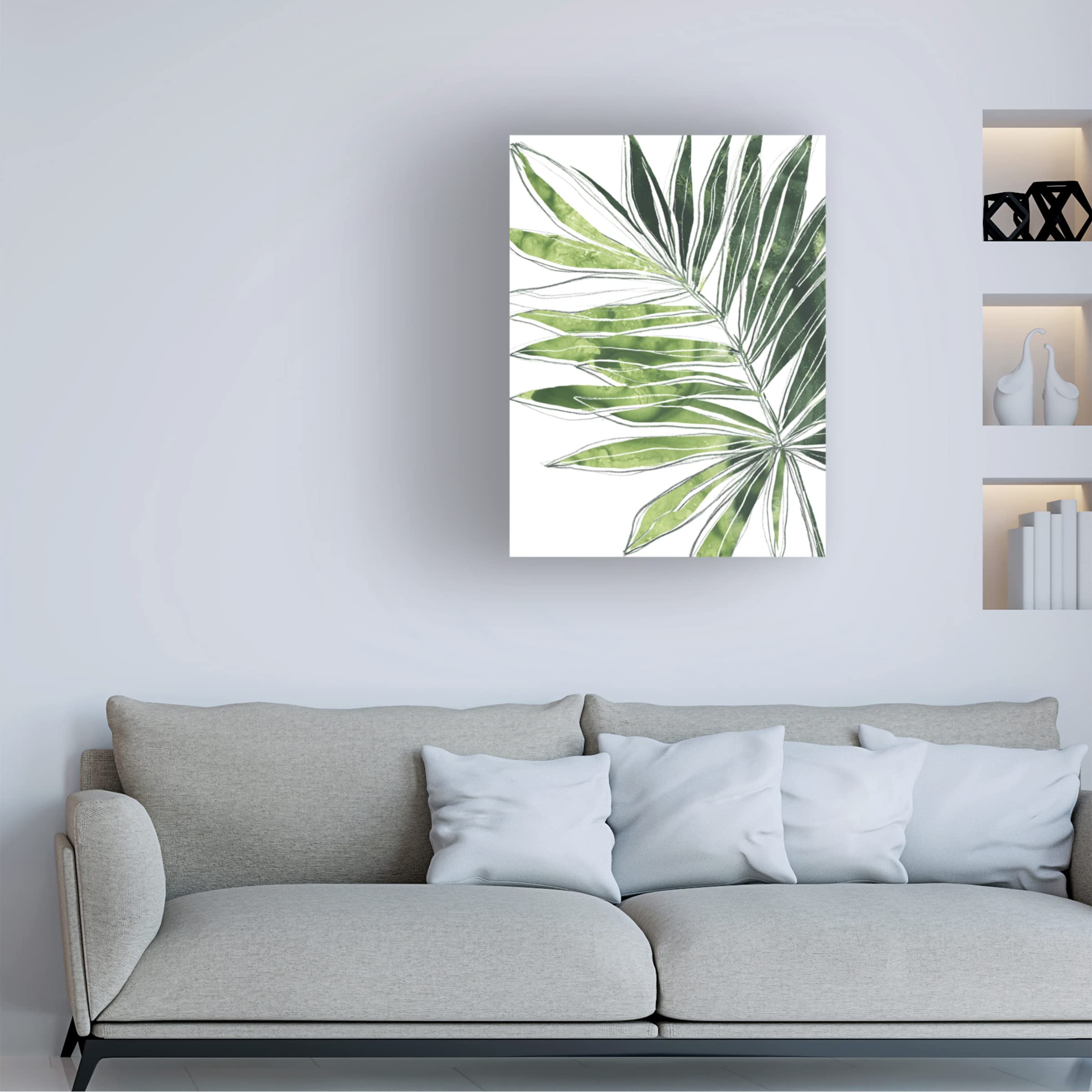 Expressive Palm IV Canvas Art Print by June Erica Vess - Tropical Beach Wall Decor for Living Room, Bedroom & Office - Modern Botanical Painting for Home & Office Decor