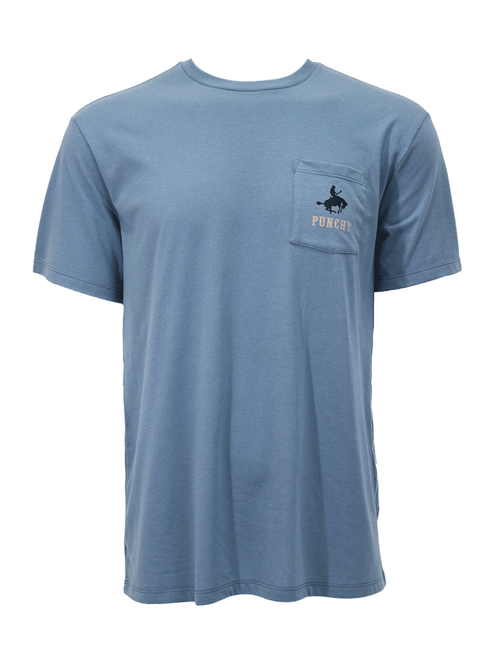 Hooey PT1648DE Men's Ranchero Punchy Pocket T-Shirt - Dark Denim Western Style Shirt for Cowboy, Ranch Work & Casual Wear