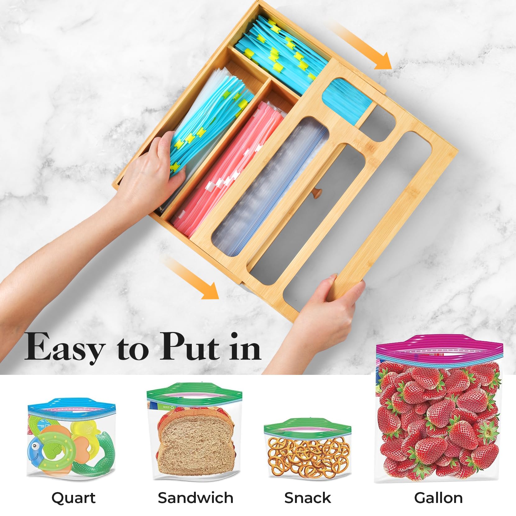 Bamboo Bread Storage Box with Window & Zip Baggie Organizer - Kitchen Countertop Corner Bread Keeper for Homemade Bread, Drawer & Pantry Organization - Perfect for Fresh Bread Storage & Kitchen Counter Space Saving