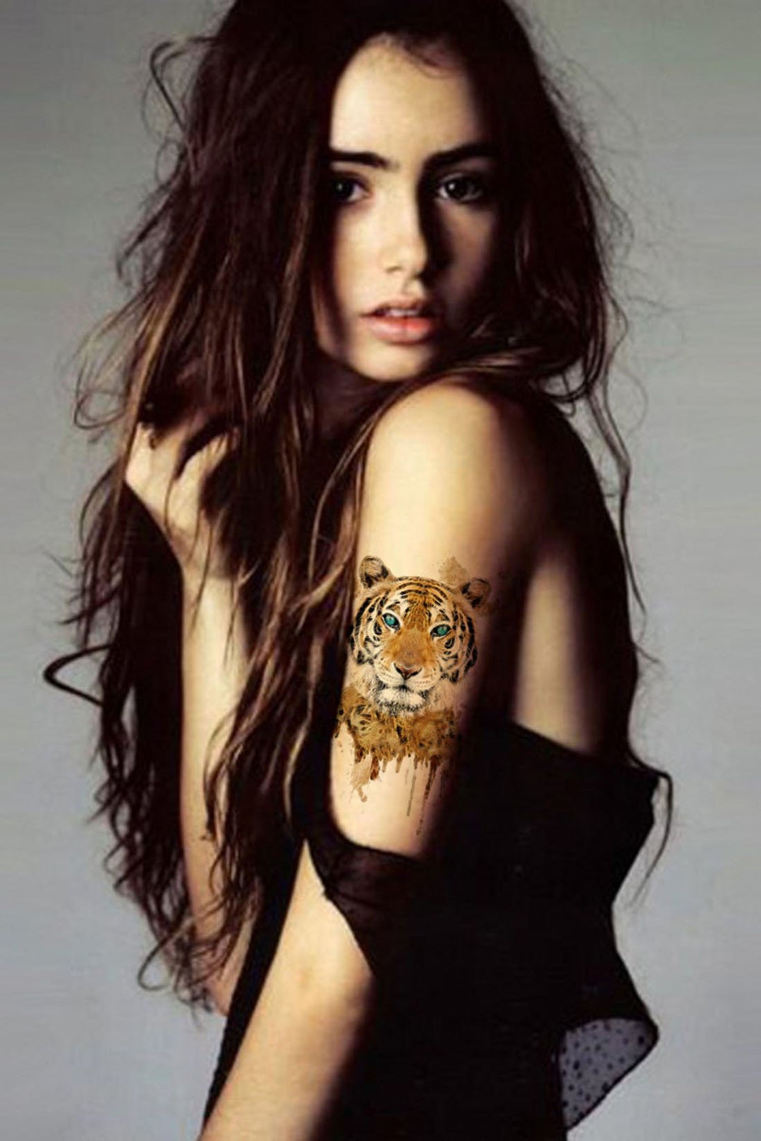 Waterproof 3D Temporary Tattoo Stickers - S.A.V.I Big Tiger & Leopard Face Design (21x15cm, 100pcs, Multicolor) | Long Lasting Fake Tattoos for Parties, Halloween, Cosplay & Body Art