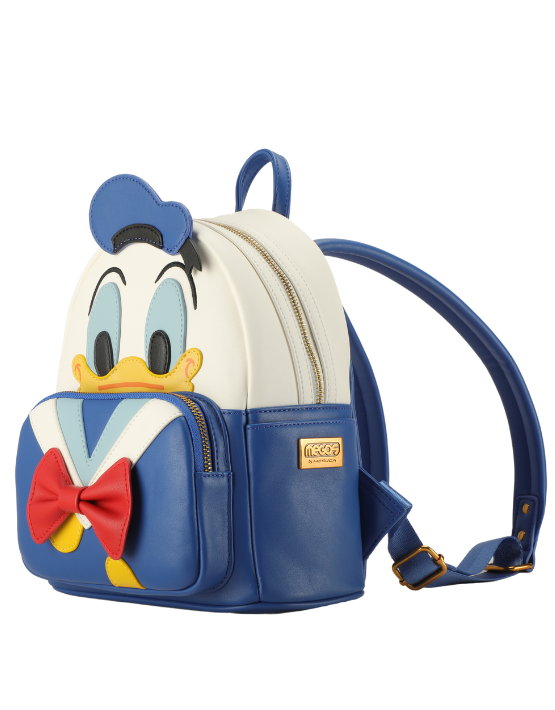 Donald Duck DIS337 Deluxe Mini Backpack with Bow Tie - Blue | Official Disney Character Backpack for Kids, School, Travel & Cosplay