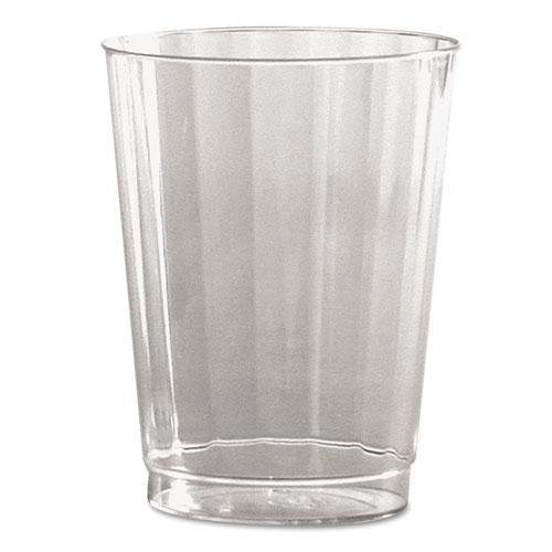 WNA CC10240 Classic Crystal Clear Plastic Tumblers - 10 oz Tall Fluted Drinking Glasses (12-Pack) - Perfect for Parties, Restaurants, and Home Use