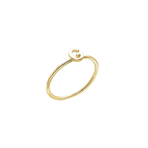 Amare Wear Initial Stackable Rings 14K Gold - Personalized Name Rings for Women, Dainty Layering Rings, Minimalist Jewelry Gift | Perfect for Everyday Wear, Stacking & Special Occasions