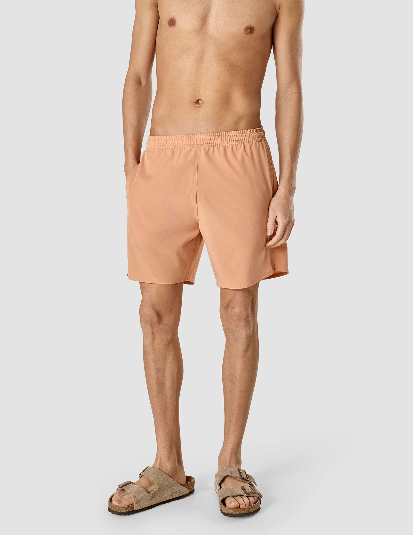 Men's Quick-Dry Swim Shorts - Rusty Caramel Color - Perfect for Beach, Pool & Water Sports | Comfortable & Stylish Swimwear