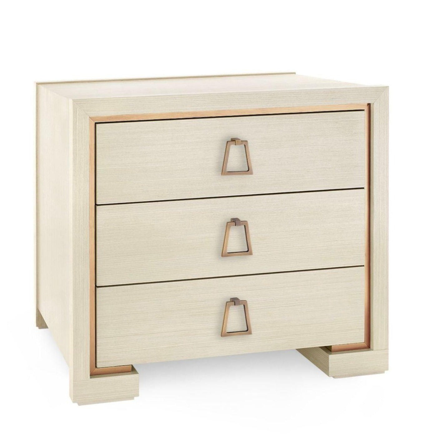 Blake 3-Drawer Side Table in Blanched Oak - Customizable Pull Handles | Nightstand, Bedroom End Table, Living Room Accent Furniture