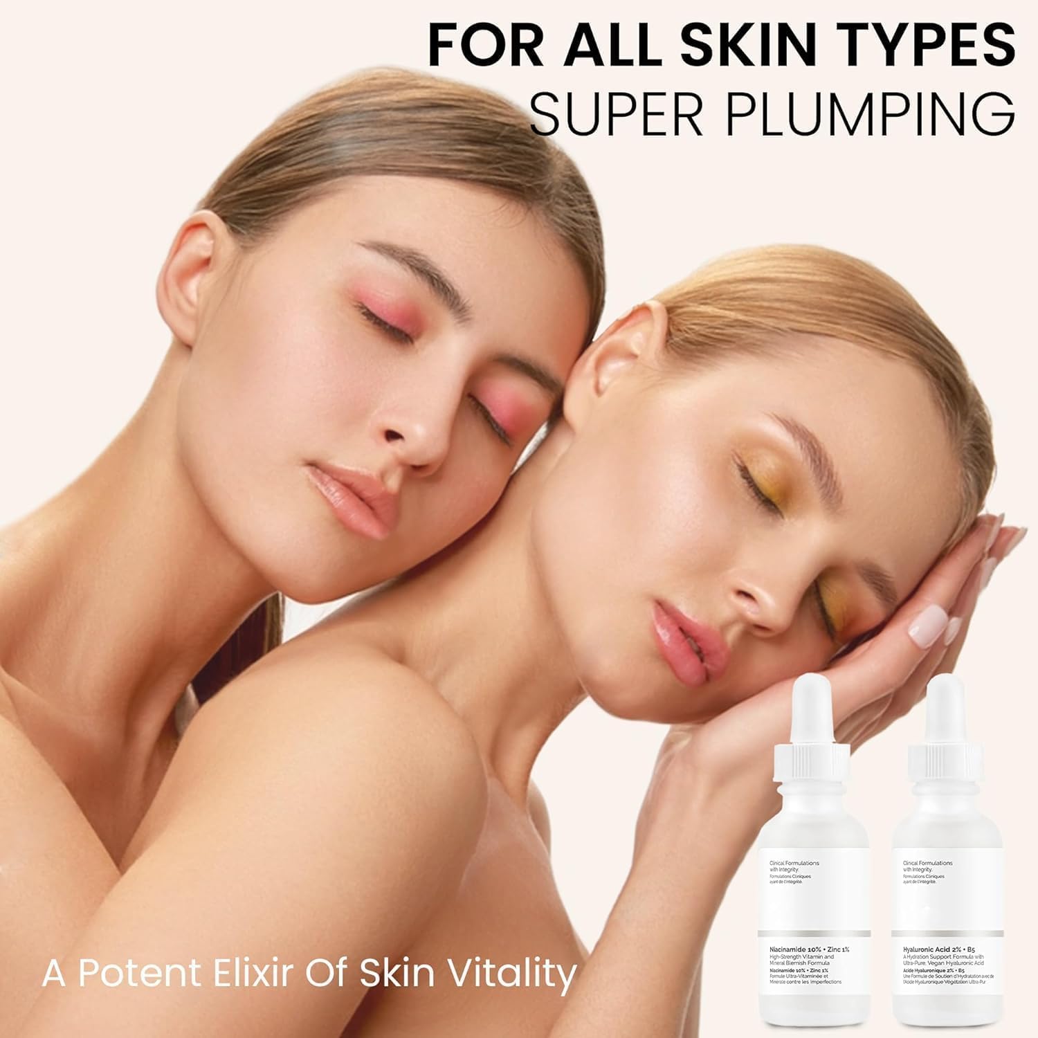 The Original Ordinary Hyaluronic Acid Serum & Niacinamide Serum 30ml Duo - Hydrating Facial Serum for Glowing Skin, Dark Spot Corrector & Moisturizer - Perfect for Daily Skincare Routine & Anti-Aging Treatment
