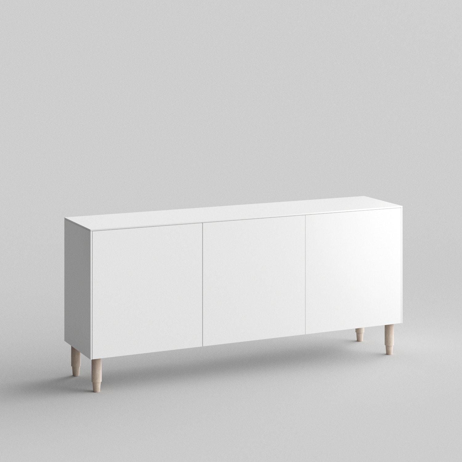 Besta 3-Door Slab Full Kit - Modern Storage Cabinet for Living Room, Bedroom & Office Organization