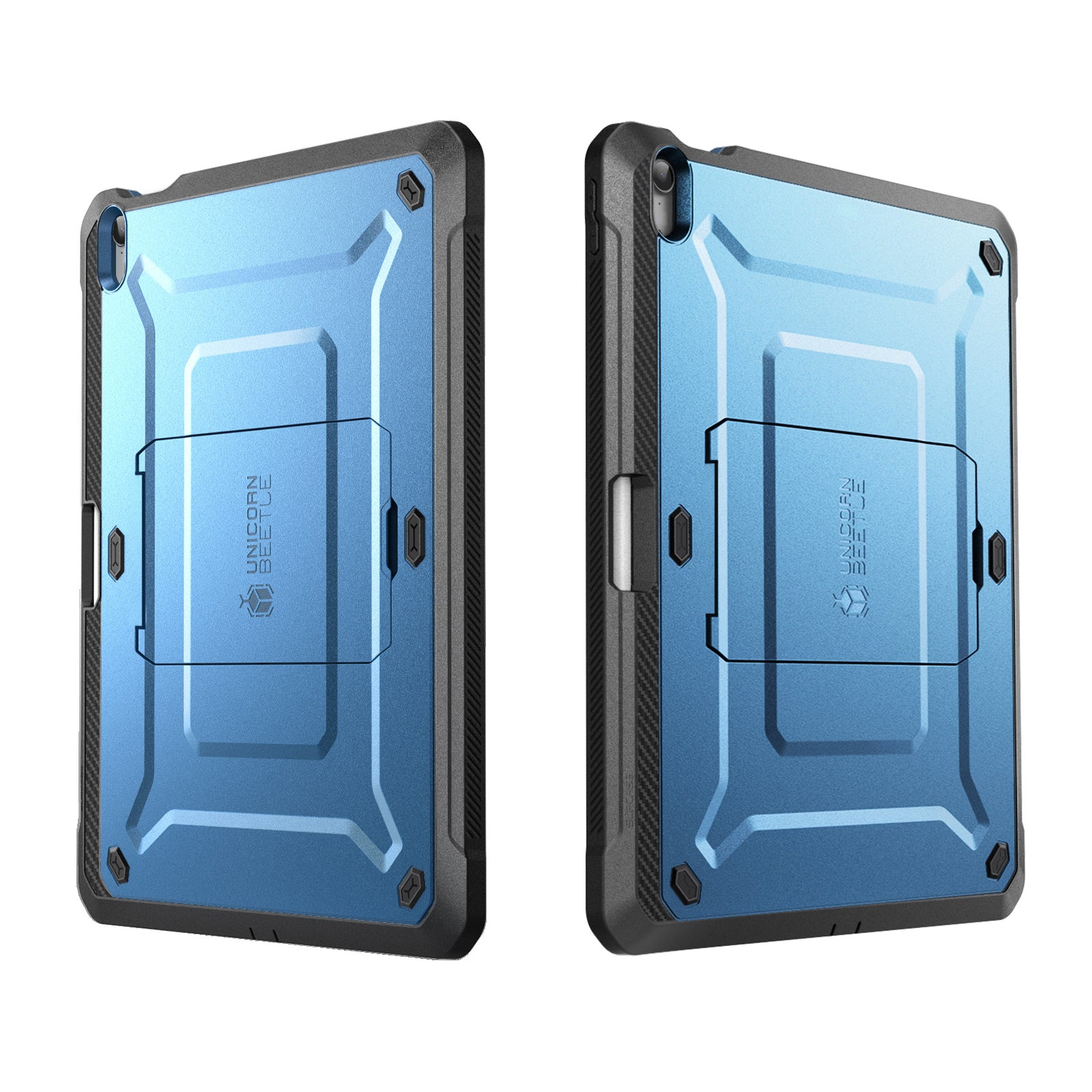 iPad 10.9 (2022) Unicorn Beetle PRO Rugged Case with Kickstand - Metallic Blue | Shockproof Protective Cover for Work, Travel & Outdoor Activities