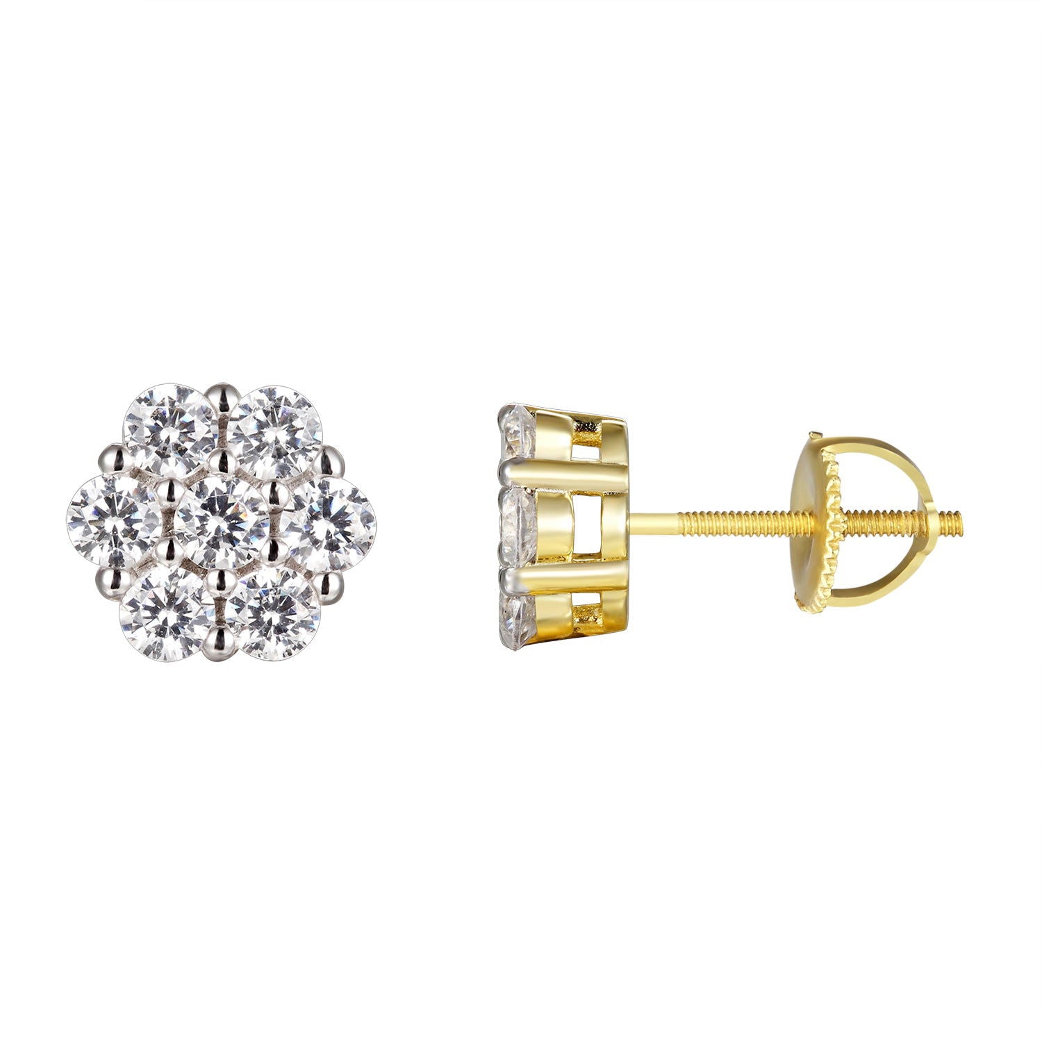 14K Gold Plated Flower Cluster Mini Stud Earrings - Dainty Floral Jewelry for Women, Gift for Her, Birthday, Anniversary, Valentine's Day - Perfect for Everyday Wear, Date Night & Special Occasions