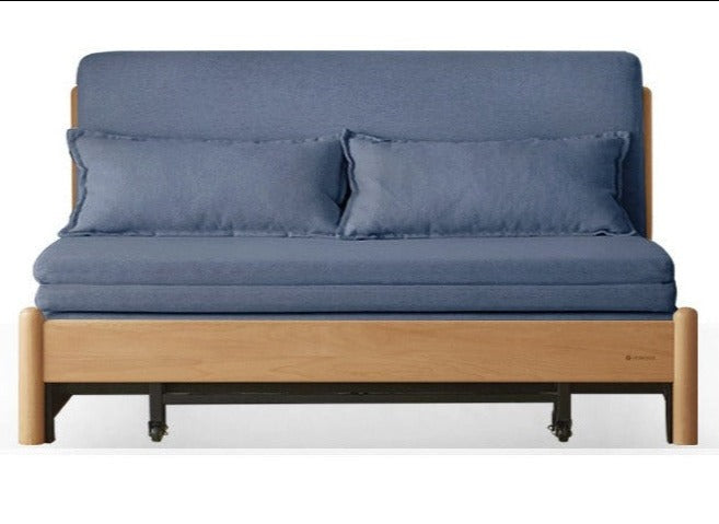 Solid Beech Wood Sofa Bed - Convertible Sleeper Sofa for Small Spaces, Guest Room & Living Room - Comfortable & Space-Saving Furniture