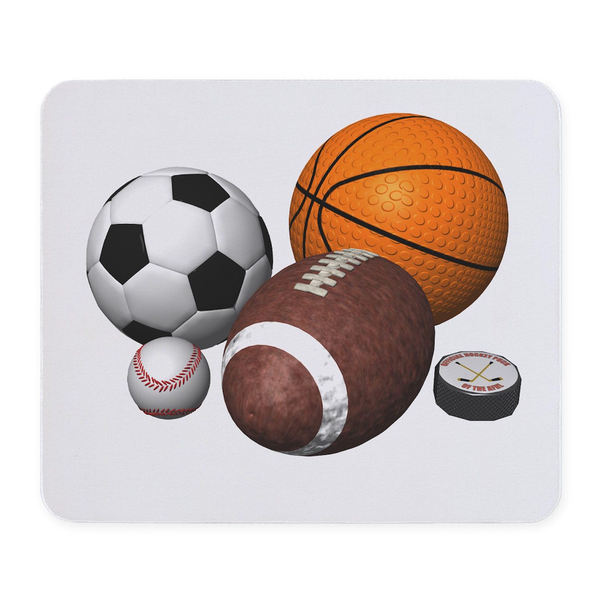 Non-Slip Rubber Gaming Mouse Pad with Sports Balls Design - Perfect for Office, Gaming & Computer Workstations - CafePress