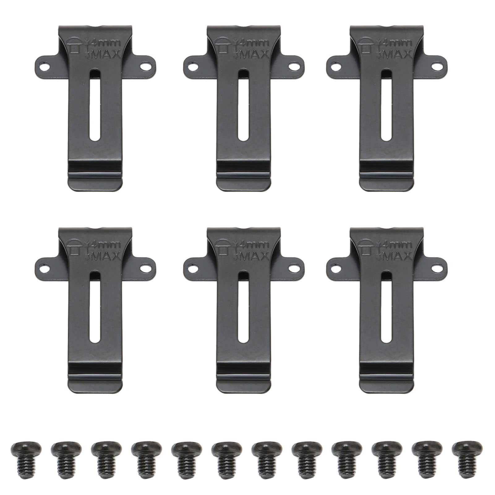 6Pcs Metal Radio Belt Clip Replacement Set - Portable Radio Accessories for Walkie Talkies & Two-Way Radios - Durable Radio Equipment Parts for Security, Construction & Outdoor Adventures