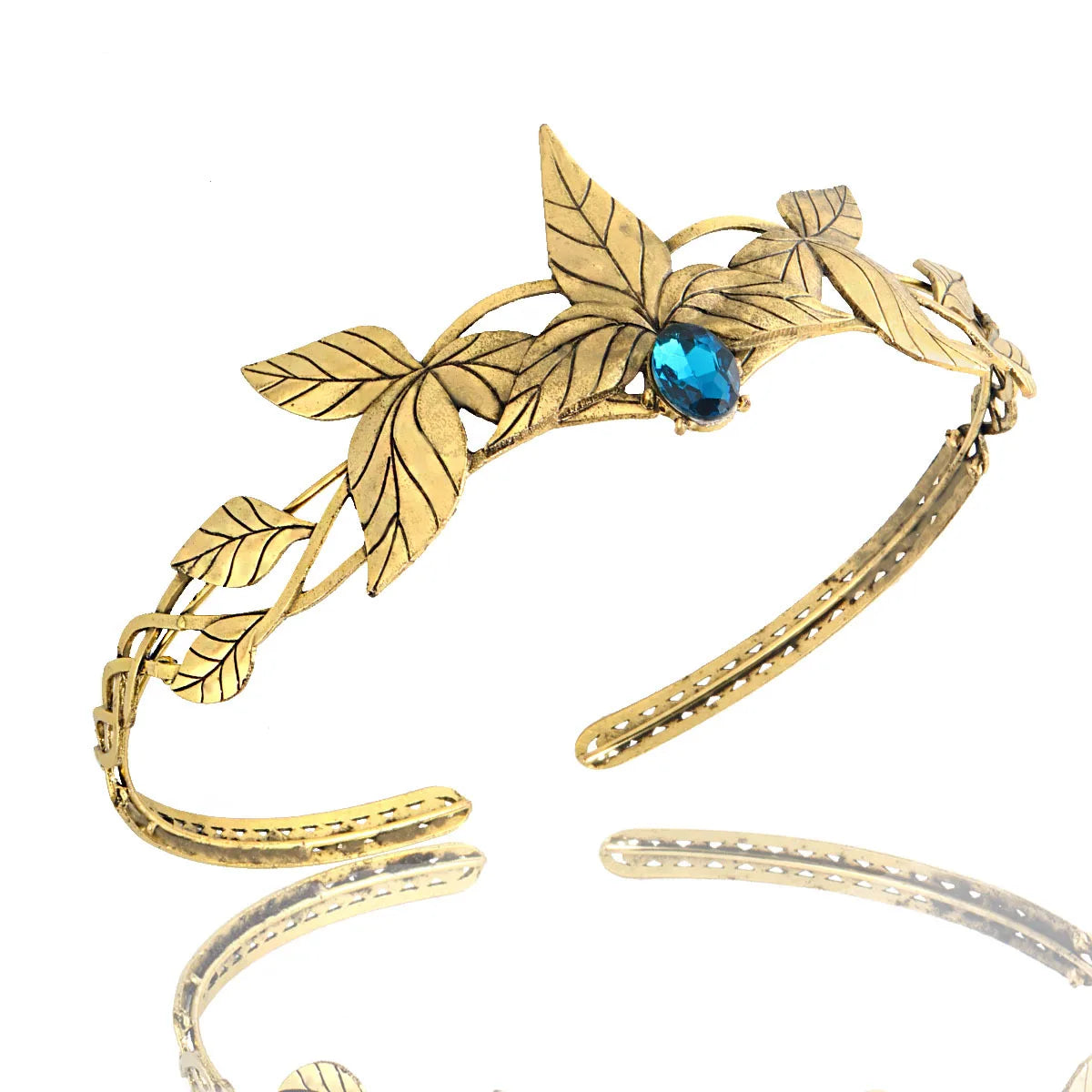 Enchanted Forest Elven Leaf Diadem Headpiece - Fantasy Cosplay Crown for Renaissance Faires, LARP & Themed Weddings