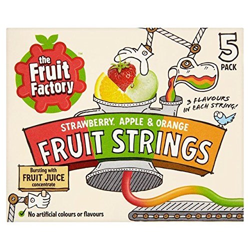 The Fruit Factory Strawberry, Apple & Orange Fruit Strings - 100g Pack of Dried Fruit Snacks | Healthy On-the-Go Snack for Kids, Lunch Box, Hiking & Travel