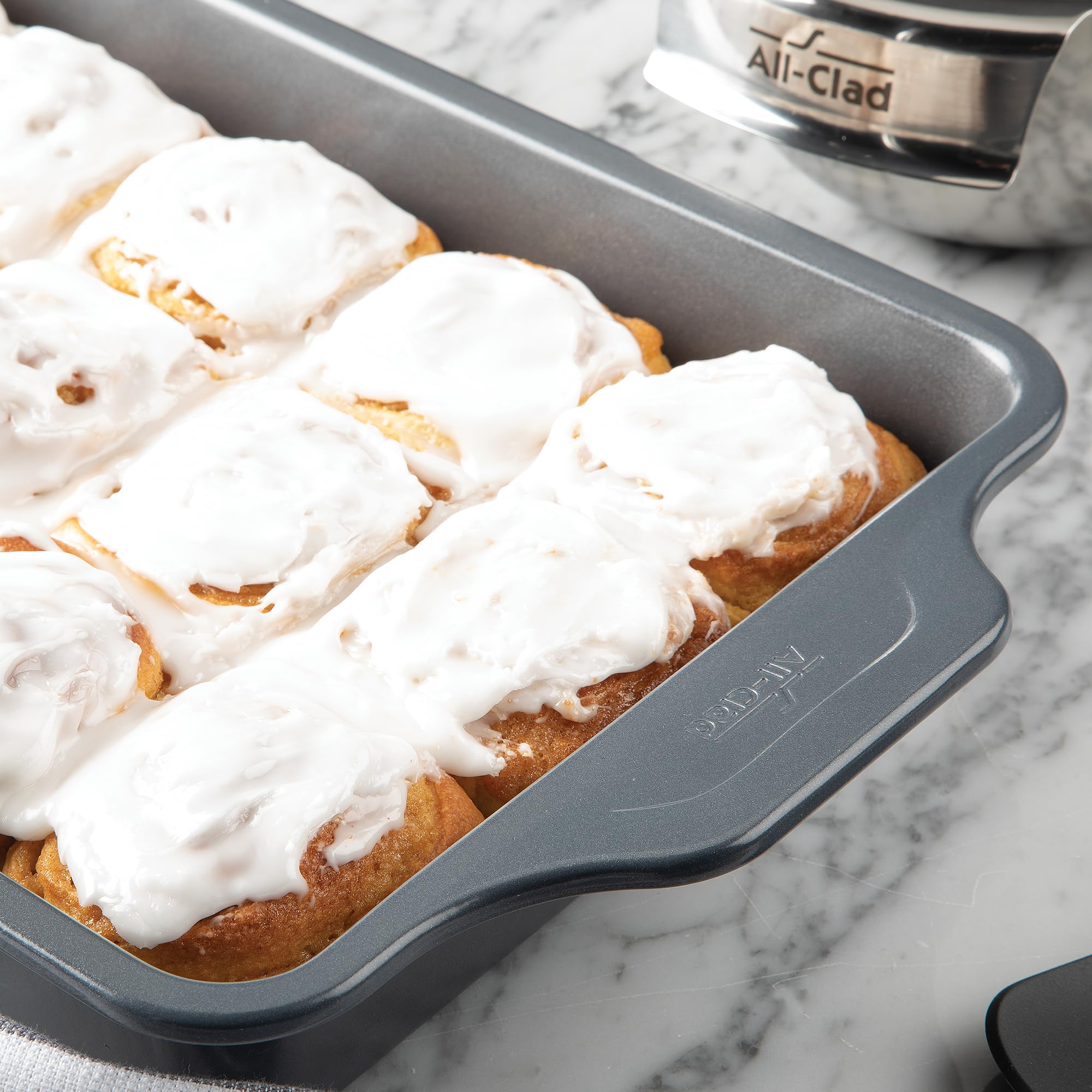 All-Clad Pro-Release Nonstick 9x13 Inch Baking Sheet - Oven Safe up to 450°F, Cookie Pan, Muffin Tray, Cooling Rack & Cake Pan Set for Baking, Roasting & Meal Prep - Perfect for Cookies, Cakes, Breads & Sheet Pan Dinners