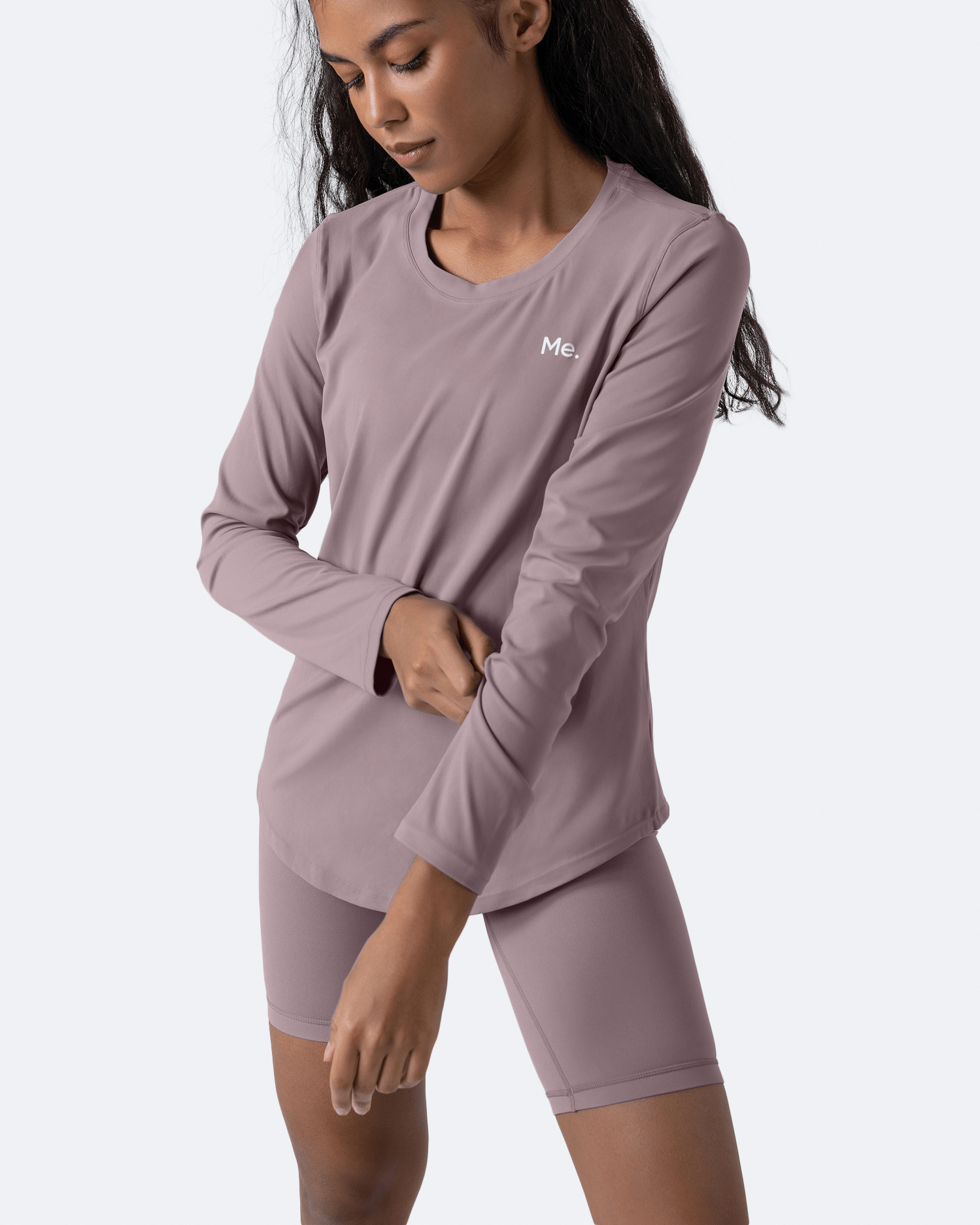 Elegant Dusty Pink Long Sleeve Blouse for Women - Soft Comfortable Stretch Fabric - Perfect for Office, Date Night & Fall Layering