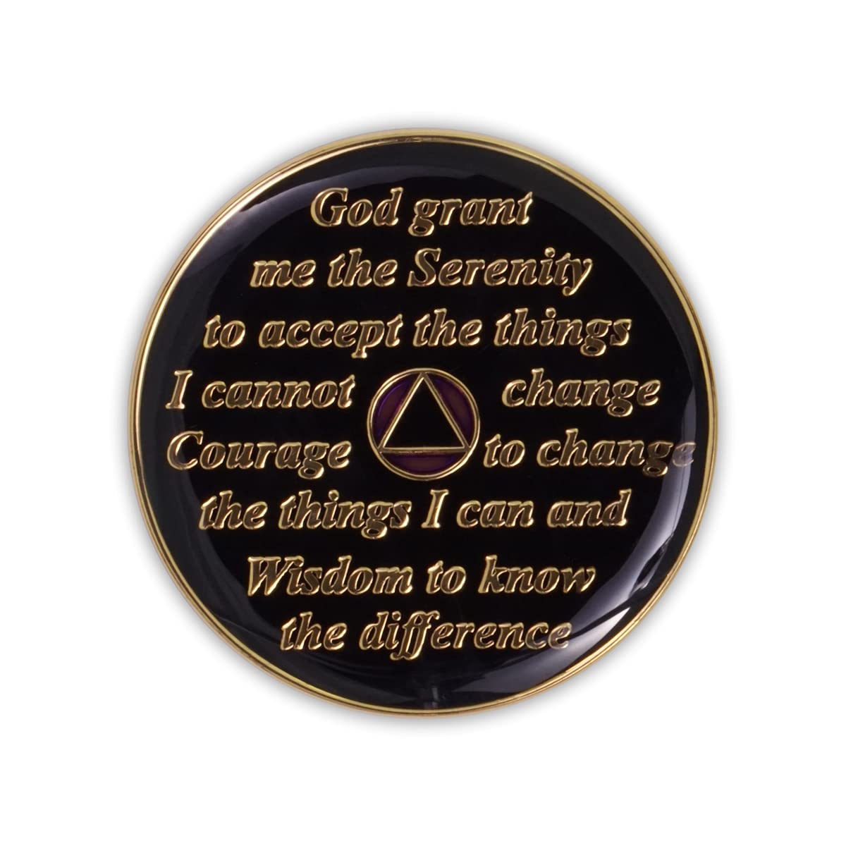 6 Year Sobriety Coin - Triplate AA Chip Recovery Anniversary Token (Purple) | Celebrate Sobriety Milestones, AA Meetings & 12-Step Programs | Perfect for Gifts, Medallions & Addiction Recovery Support