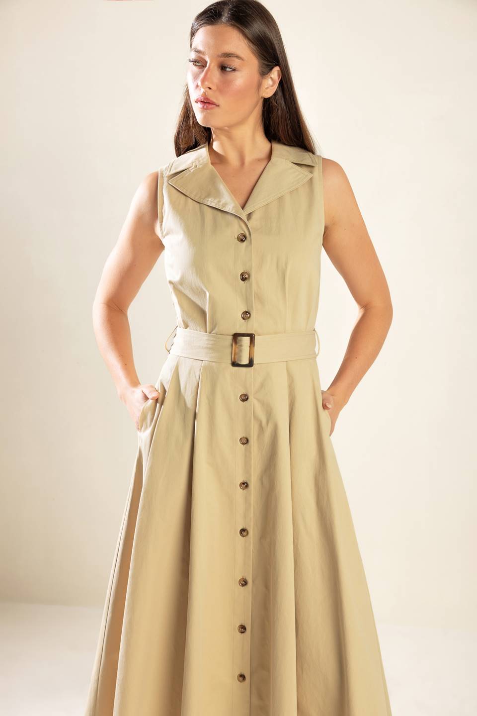 IDEAL APPROACH WOVEN MIDI DRESS - Women's Flowy Summer Dress for Casual Wear, Beach Outings & Date Nights